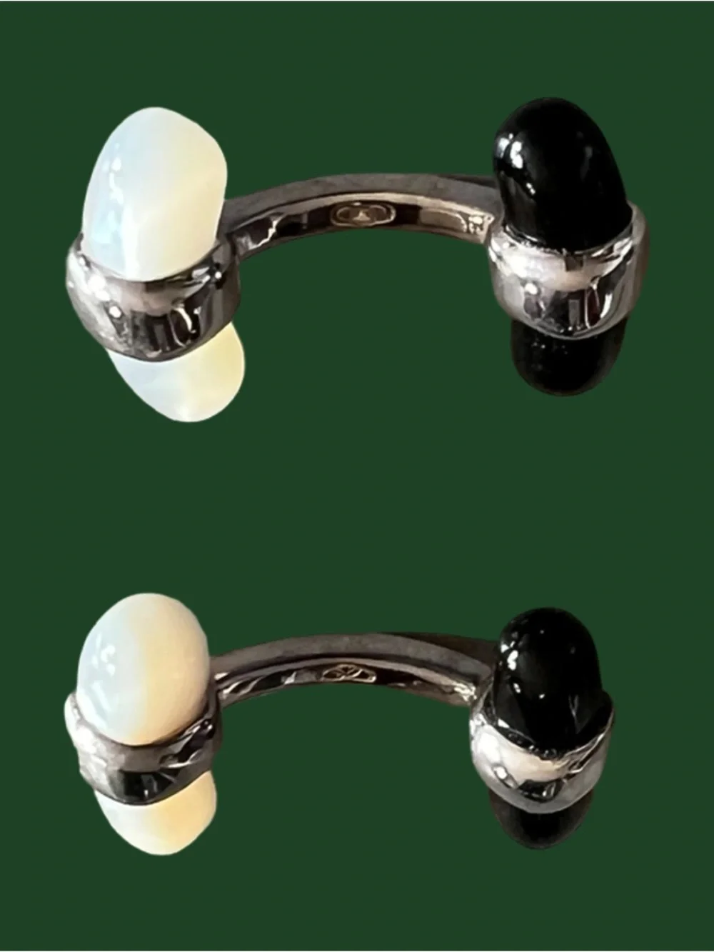 Links of London Sterling Silver Cufflinks Set - Onyx & Mother of Pearls